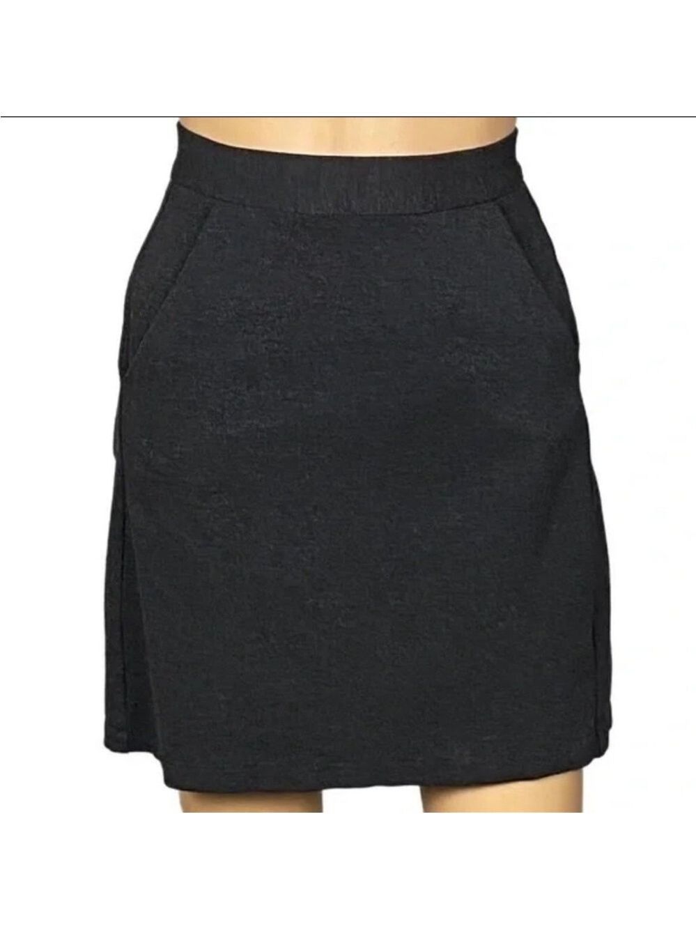 Hutch Anthropologie Dark Gray Ponte A-Line Mini Skirt